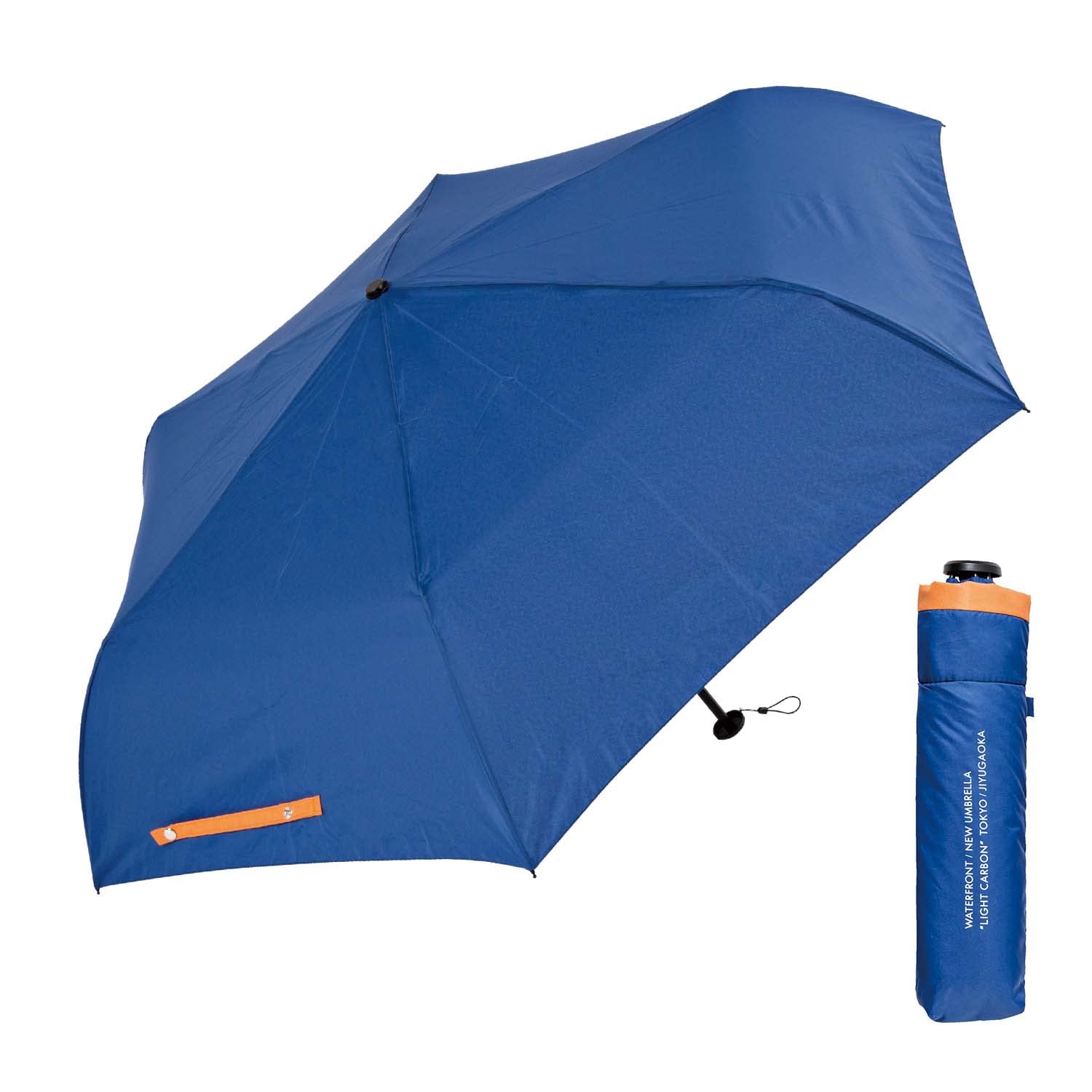 

Waterfront Folding with Water Absorbent Umbrella, Lightweight, 53cm, Navy/Orange, Case, Unisex, BCCSFA-3F53-UH-NO