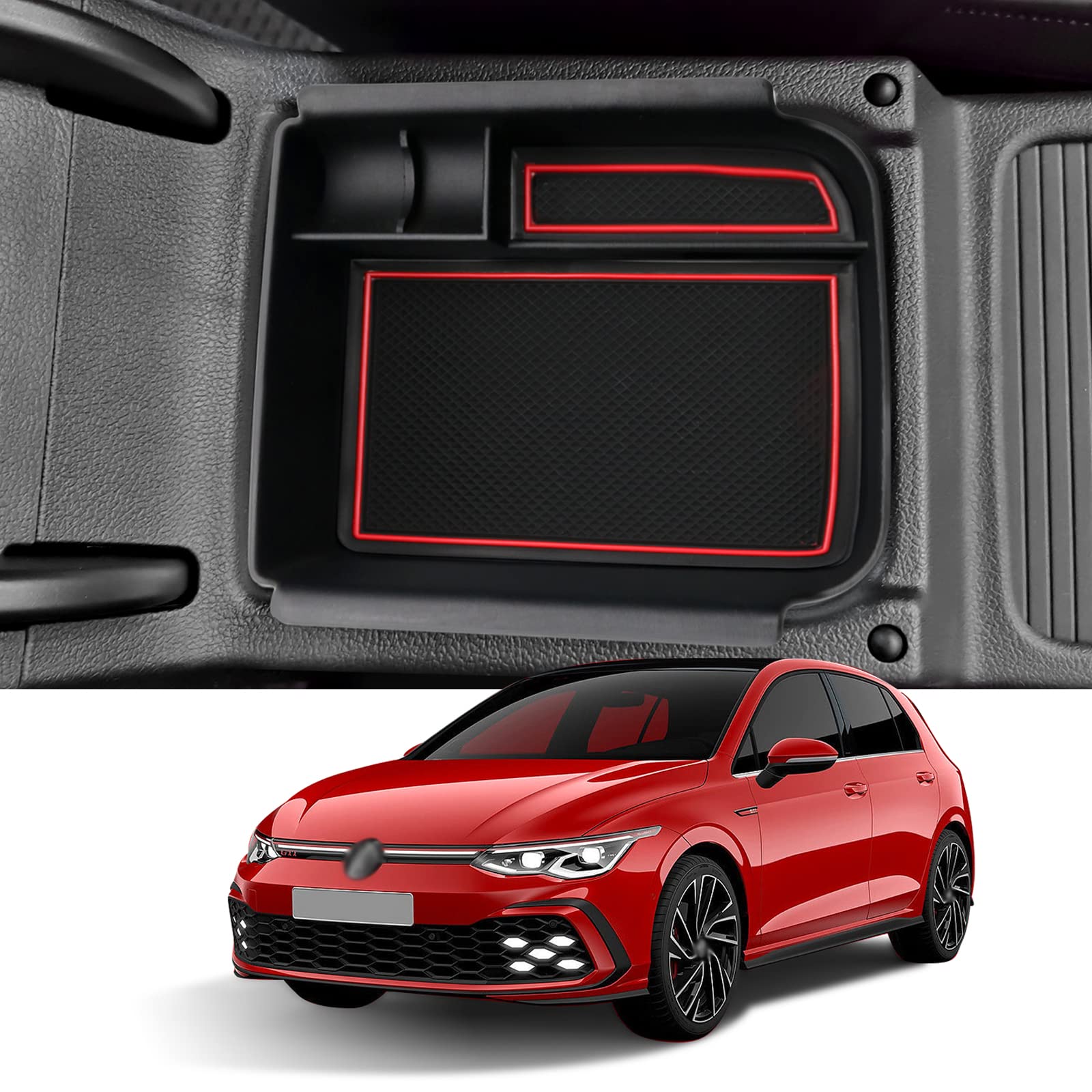 

Coleya Volkswagen Golf MK8 8th Generation Console Tray 2021+ Golf Console Box Golf 8 красный