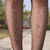 Sexy Sparkly Fishnets Stockings Colorful Jeweled High Waist Fishnet Tights for Women Rhinestones Party Pantyhose