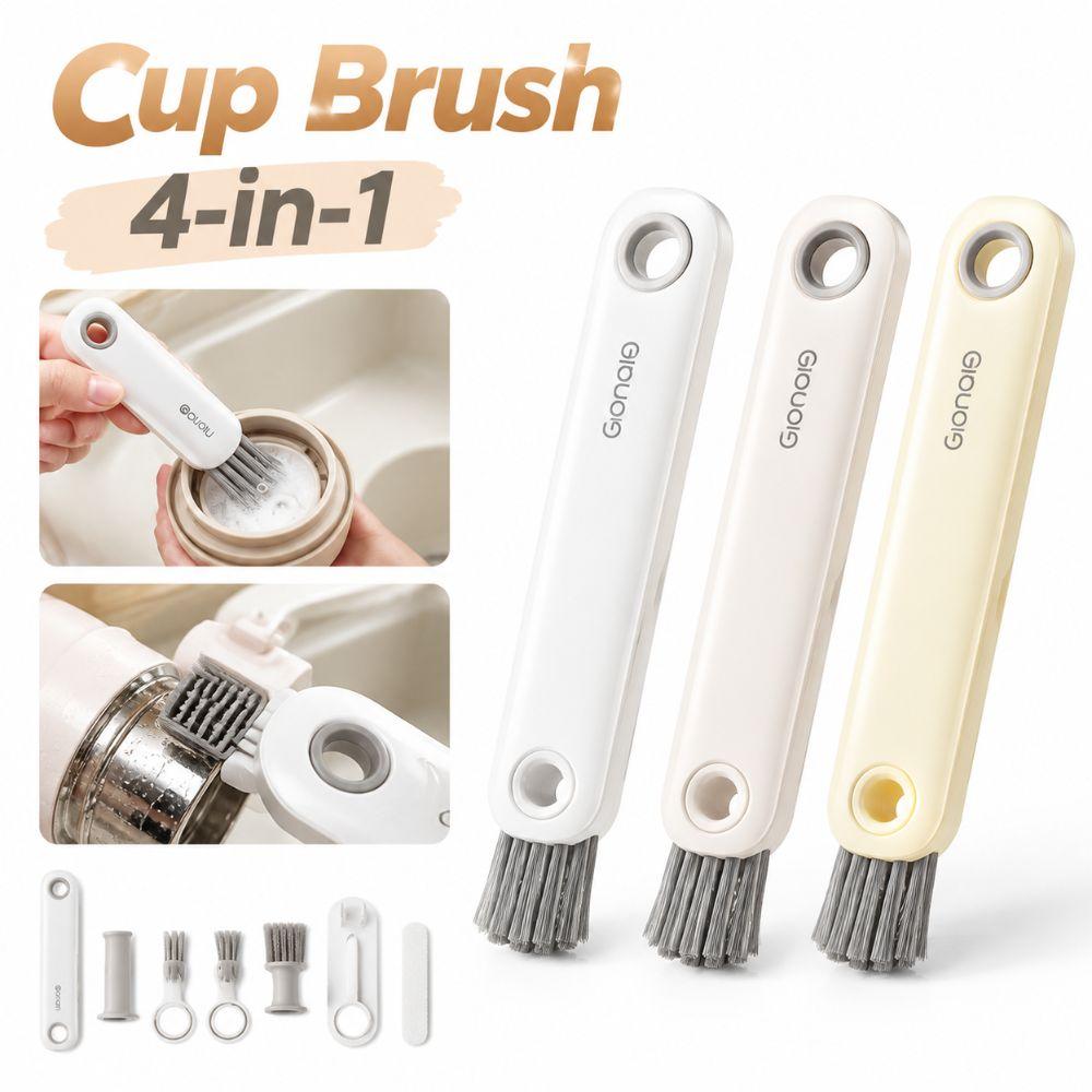 Multifunctional Bottle Brush 4-in-1 Crevice Cleaning Brush New Cup Lid Brush for Thermos Cup