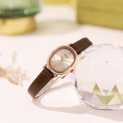 New Simple Casual Oval Quartz Watch Fashion Temperament Student Niche Ladies Belt Watch