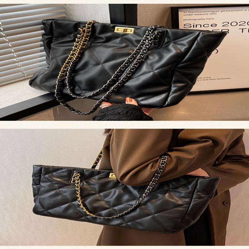 New Fashionable Diamond Checked Shoulder Bag High Quality Large Capacity Tote Bag Chain Multifunctional Classic Casual Handbag
