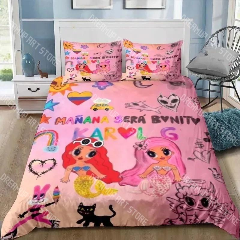 Fashion Karol G Manana Sera Bonito Bedding Set Single Twin Full Queen King Size Bed Set Kids Bedroom Duvetcover Set