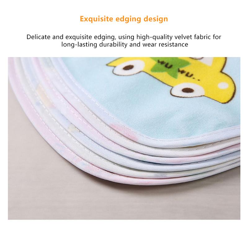 2/5Pcs Baby Cartoon Snap Waterproof Bib Super Soft Baby Bib Newborn Crystal Velvet Saliva Towel