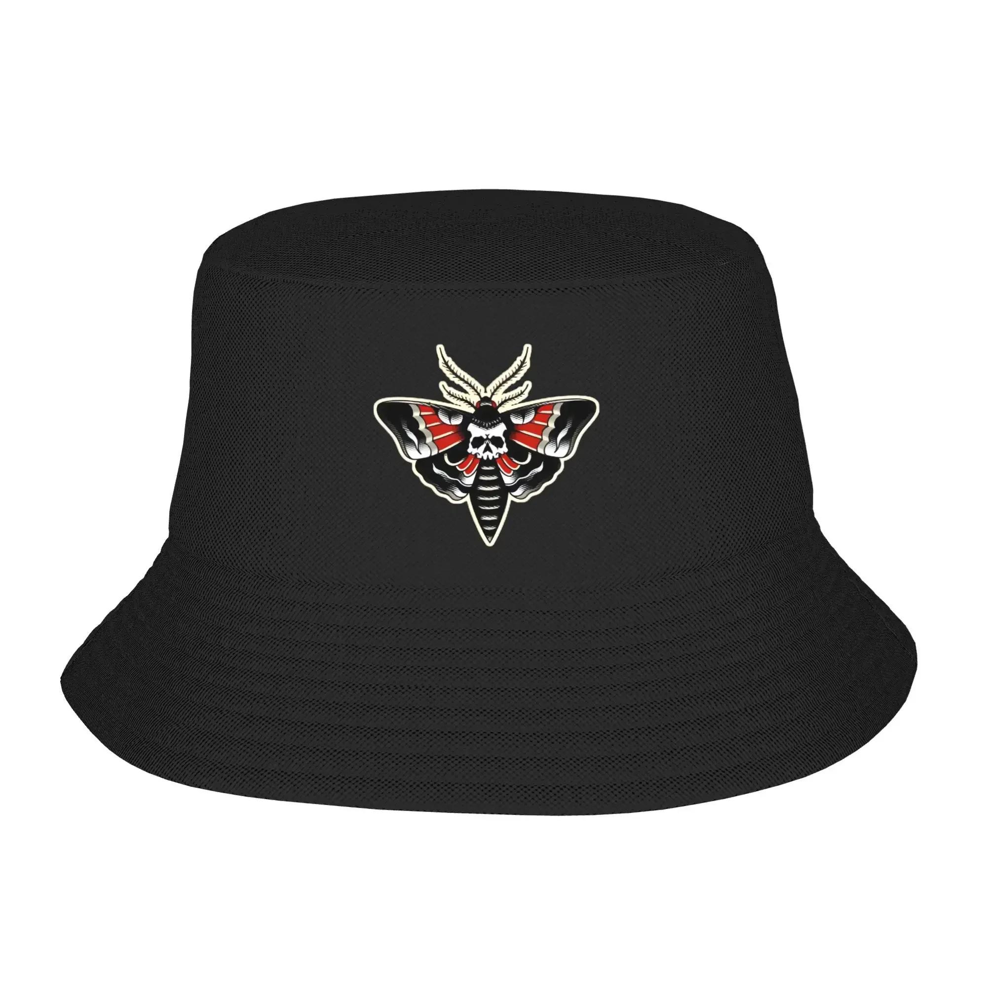 

Deathhead Moth Design Bucket Hat Summer FisherUnisex Hat Outdoor Sun Protection Fishing Hunting Cap Unisex Ladies Sun Hat One Size