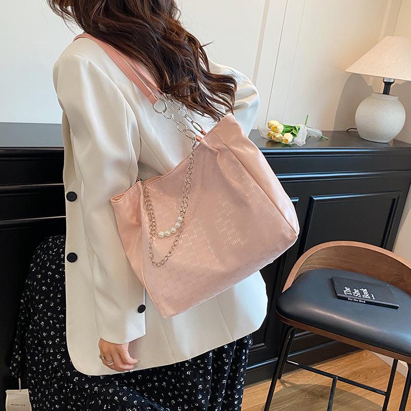 Women's New Pearl Chain Tote – Fashionable Large Capacity Handbag