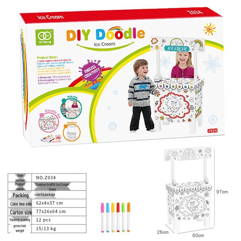 

Children s DIY Cardboard Ice Cream Stand Puzzle Toy