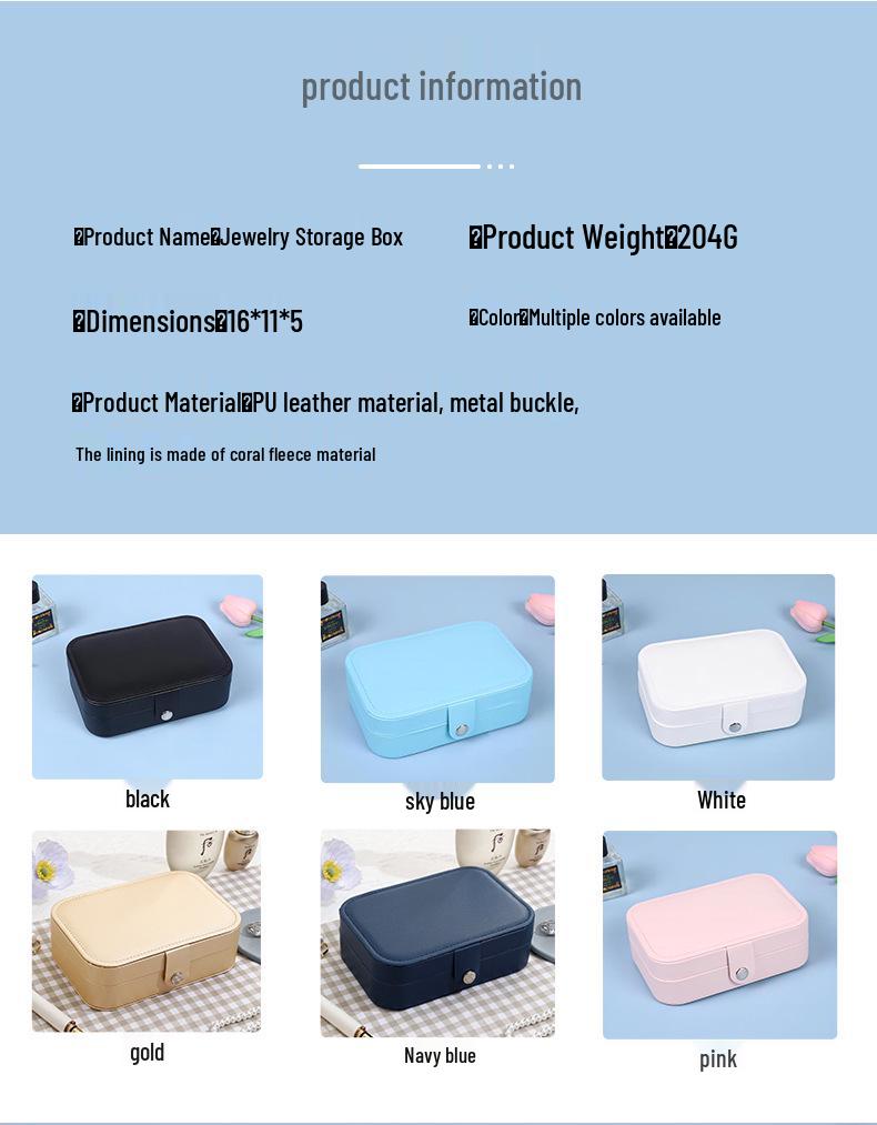 Compact Dustproof Jewelry Box for Earrings, Necklaces, and Rings - Double Layer Antioxidant Storage Solution