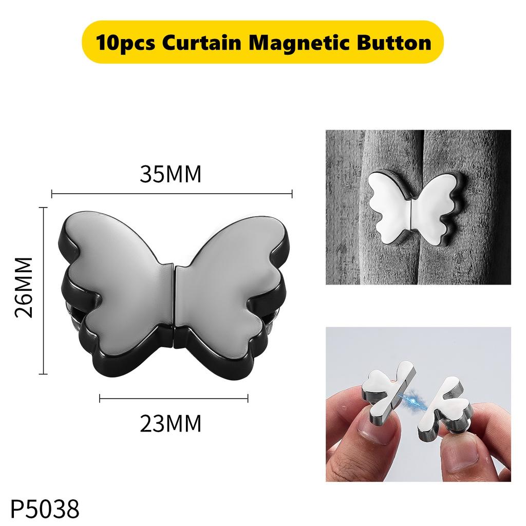 Curtain Magnetic Button Detachable Curtain Fix Fastener Clip Prevent Light Adjustment Window Screen Close Magnet Buckle