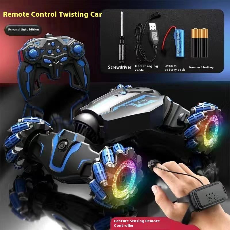 Special Effects Twist Deformation Remote Control Car Gesture Induction Four-Wheel Drive Drift Charging Dynamic Spray Racing Car