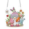 Special Shape Easter Rabbit Wreath 5D DIY Diamond Painting Dots Pendant Diamond Painting Hanging Pendant for Garden Window Decor