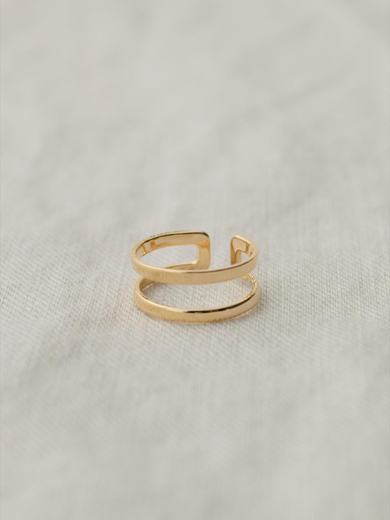 Novice Tokyo Uneven & Double Rings 2 Set / Gold