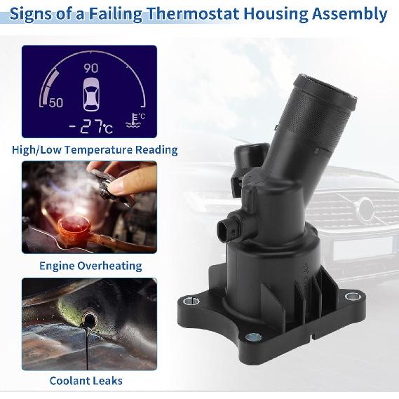 Engine Coolant Thermostat Housing Assembly with Seal & Sensor for Volvo S60 S80 S90 V60 V90 Cross Country XC40 XC60 XC70 XC90 Replace No.31293912