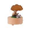 Custom Logo Wooden Music Box 18-Note Mechanical Wind-Up Rotating Carousel Ballerina Gift OEM