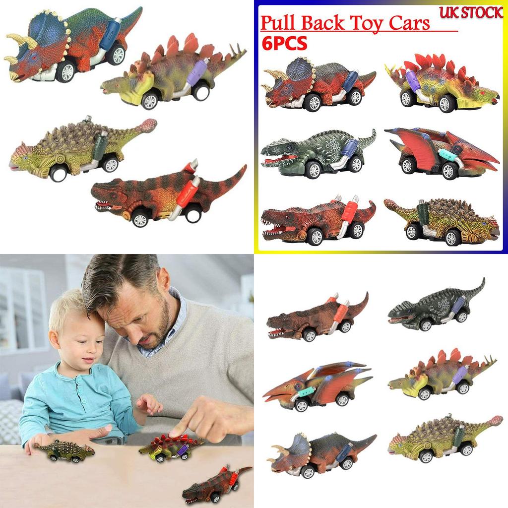 Vibrant Dinosaur Cars Pull Back Toy Set For Kids With Boomerang Action