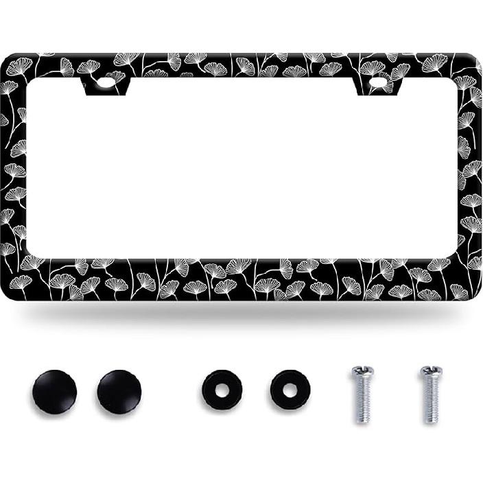 Butterfly License Plate Frame Beautiful Butterflies License Plate Stainless Steel Auto Parts With Screws Size 12.3" X 6.3" For Men Women