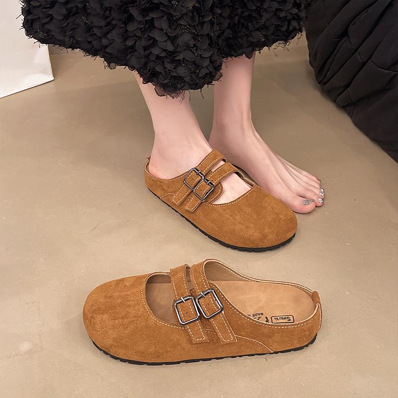 Fashion Shoes Cover Toe Loafers Woman's Slippers Platform Slides 2025 Spring Loafers Female Shoes House Slippers Platform Cover Toe Slid