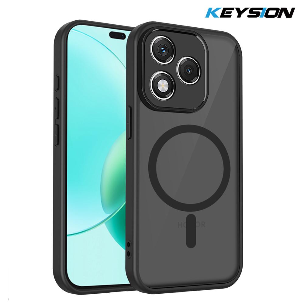 KEYSION Magnetische Handyhülle für HONOR 400 Pro 5G Silikon+PC Matt Durchscheinend Klar Stoßfest Rückseite für Honor 400 Lite 5G