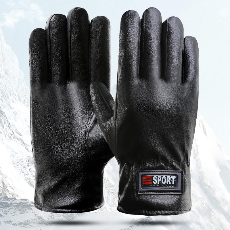 

YHI кожаные перчатки мужские зимние бархатные утолщенные теплые водонепроницаемые и нескользящие зимние перчатки для езды на мотоцикле average size