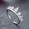 Lindon Classic 925 Sterling Silver Zircon Ring Ladies Jewelry Wedding Promise Party Gift