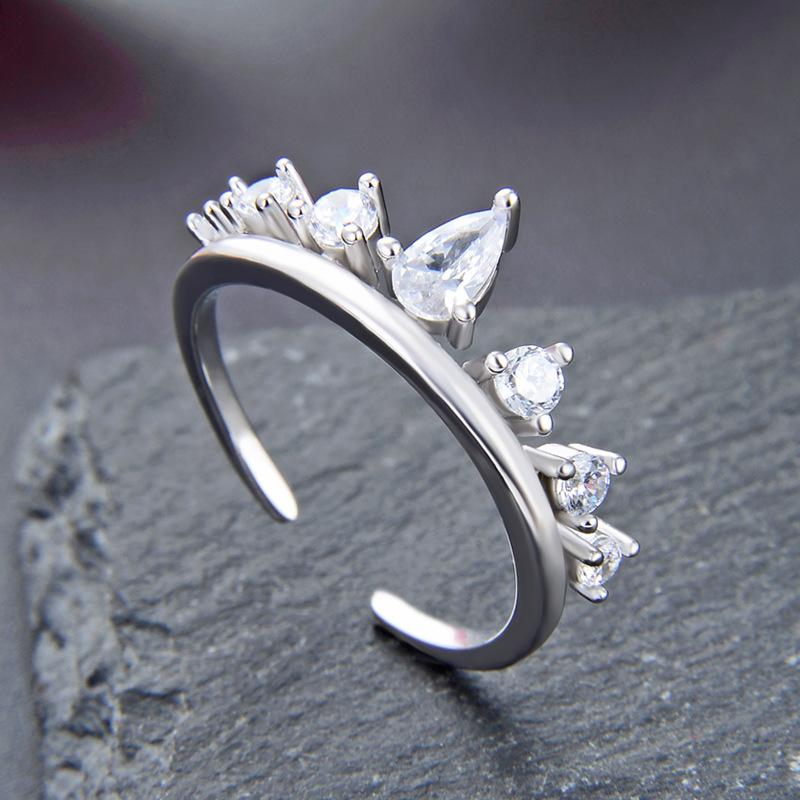 Lindon Classic 925 Sterling Silver Zircon Ring Ladies Jewelry Wedding Promise Party Gift
