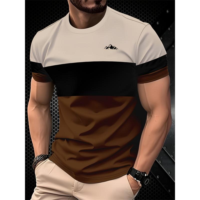 Simple Fashion Striped Graphic T Shirts For Men Summer Trendy Short Sleeve 3D Printed Casual Oversized Crew Neck Tees