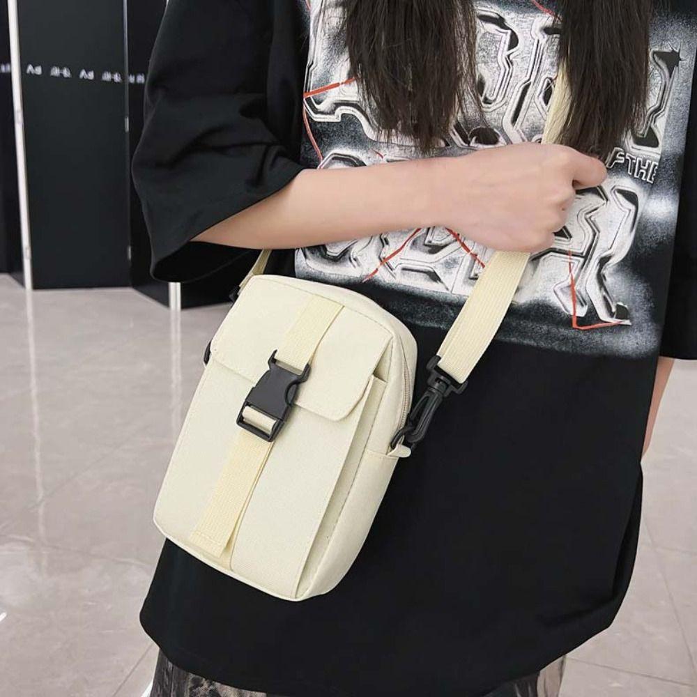 Multi-Layer Canvas Shoulder Bag Large Capacity Retro Square Bag Simple Men Messenger Bag  Outdoor