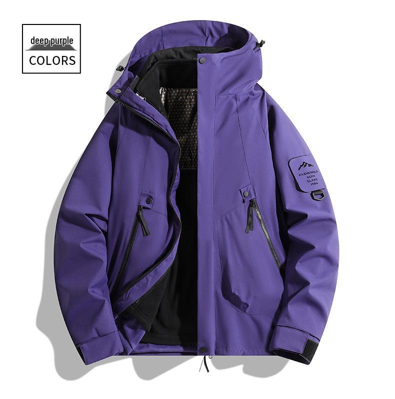 Unisex 3-in-1 Outdoor Jacket: Windproof, Waterproof, Detachable Fleece Liner – Ideal for Autumn/Winter Mountaineering.