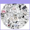 Premium Silver Sulfate Sticker 66 Pieces Of High-quality Pvc Waterproof Decals For Diy Guitar Phone Skateboard And Bicycle Adhesive And Stylish