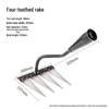 Six-Tooth Steel Weeding Hoe & Root Rake for Soil Loosening and Farming