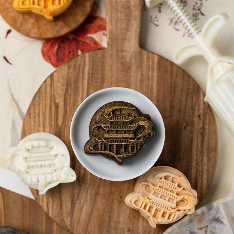 Moon Cakes Maker 75G Pattern Molds Safe Food Grade Component Hand Design