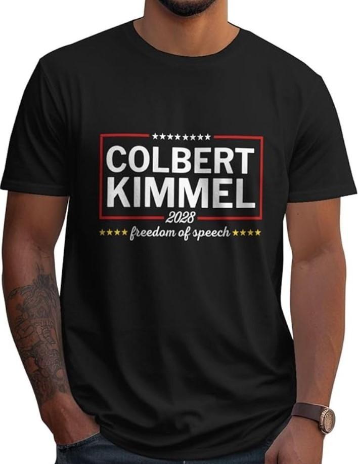Colbert Kimmel 2028 Shirt Jimmy Free Speech T-Shirt S