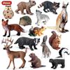 Miniatur-Dschungeltier-Simulationsspielzeug-Set: Reh, Fuchs, Eichhörnchen, Elch, Waschbär, Schwein, Kaninchen