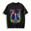 Halloween Huntrix Witch Team Graphic Tee Spooky Cat Pumpkin Print Casual Crewneck T-Shirt for Women Pure Cotton T-shirt