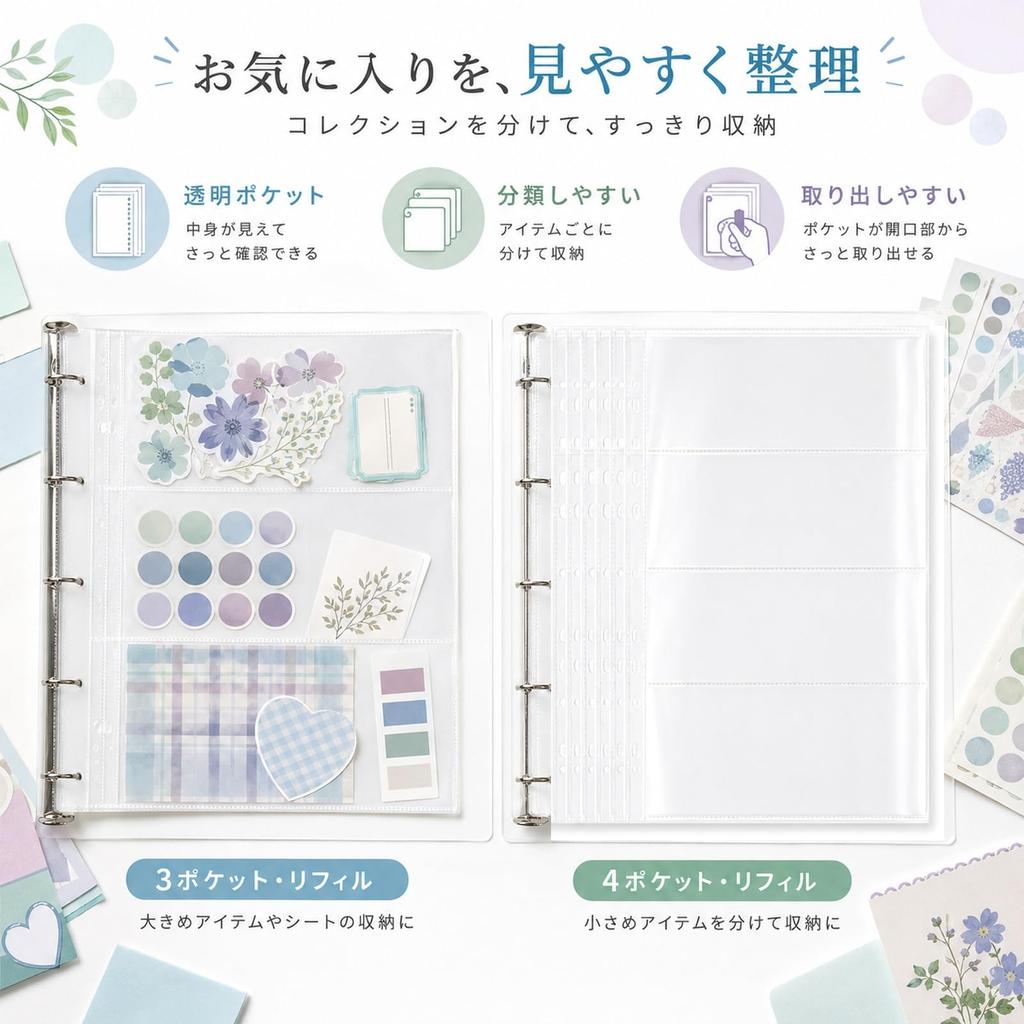 Sticker Storage A4 Sticker Book 3 20 Sheets Included Pockets per Holds 60 Removable Fandom Large Event Ticket Sticky Notes Included not Binder,