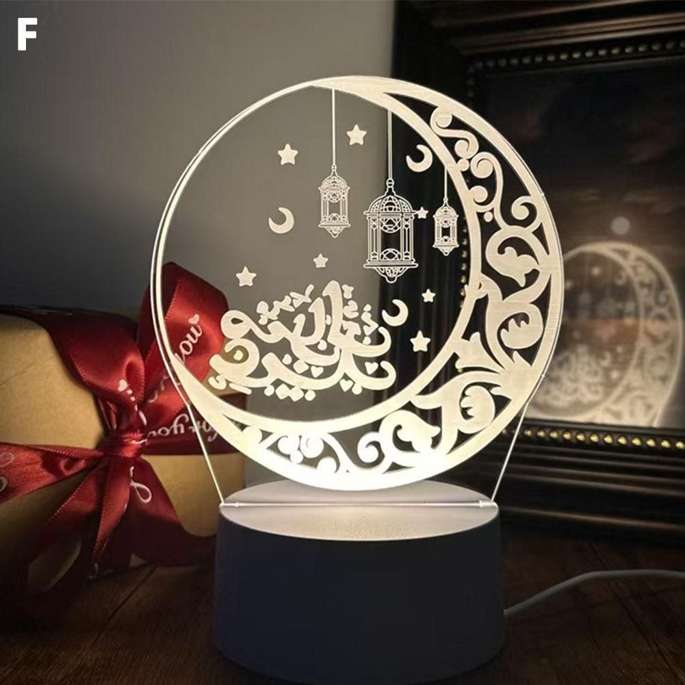 EID Mubarak Acrylic LED Ornament Night Light Ramadan Kareem Decoration Home 2026 Islamic Muslim Festival Party Gifts