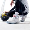 Anta Kids KT8 Non-Slip Shock Absorbing Wear-Resistant High-Top Basketball Shoes Kids Basketball Shoes Silver Blue 312311130-10