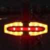 Rear Bicycle Light Solar Powered USB Charging Bike Tail Light with Remote Control for Night Riding Black