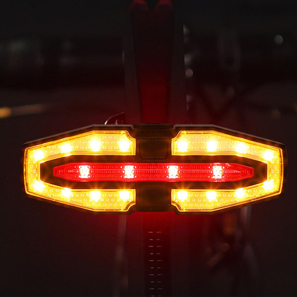 Rear Bicycle Light Solar Powered USB Charging Bike Tail Light with Remote Control for Night Riding Black