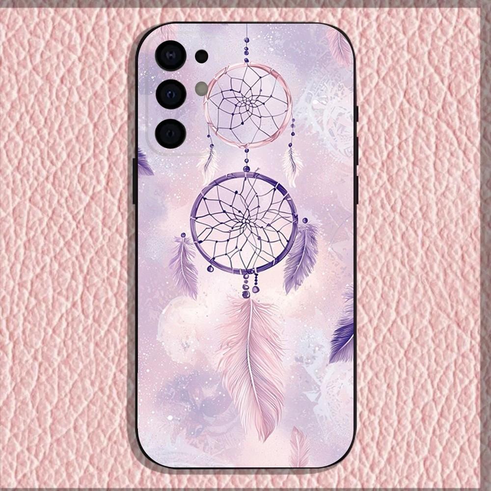 Dreamcatcher Feather Phone Case For Samsung S25,S24,S21,S22,S23,S30,Ultra,S20,Plus,Fe,Lite,Note,10,9,5G Black Cover