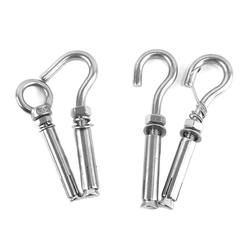 304 Stainless Steel Expansion Eye Bolt with Hook for Lantern and Hardware Applications
