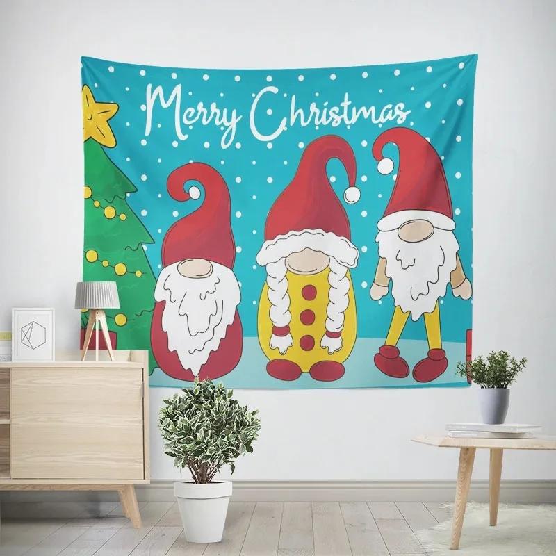 Christmas New Year Snowman Pattern Tapestry Living Room Sofa Home Decor Christmas Gift