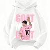 Football Star Cartoon Print Autumn/Winter Coat Messi Children's Hooded Sweatshirt Boys' Sports Shirt Girls' Casual Top
