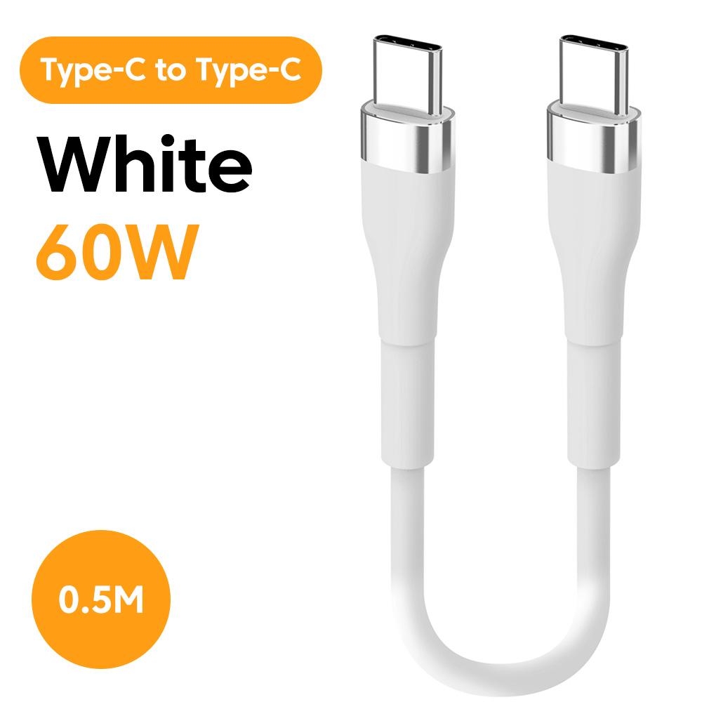 25CM 50CM Short Type C to USB C Cable PD60W Fast Charging For Iphone 17 16 15 Samsung Xiaomi Power BanK USB Type C Data Cable