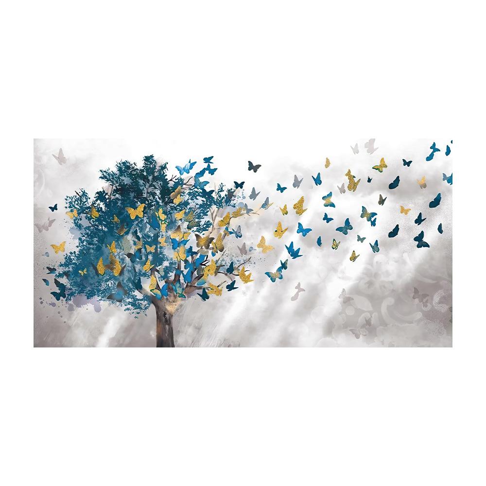 

Абстрактная Синяя Дерево Бабочка Холст Живопись Постеры и Принты Пейзаж Настенное Искусство Картины для Гостиной Cuadros Decor Современные Декоративные Принты 20x40cm NoFrame