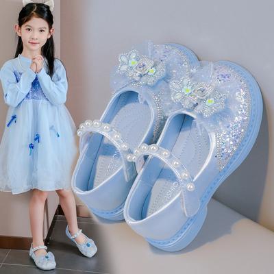 Mädchen Prinzessin Kristallschuhe Frühling Sommer 2025 Neu Lässige Strass Weiche Sohle Mädchen Performance Einzelne Schuhe