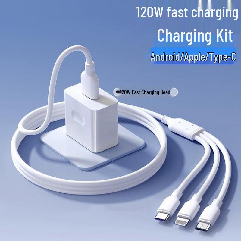 Retractable 3-in-1 Braided Multi-Head Charging Cable for Super Fast Charging