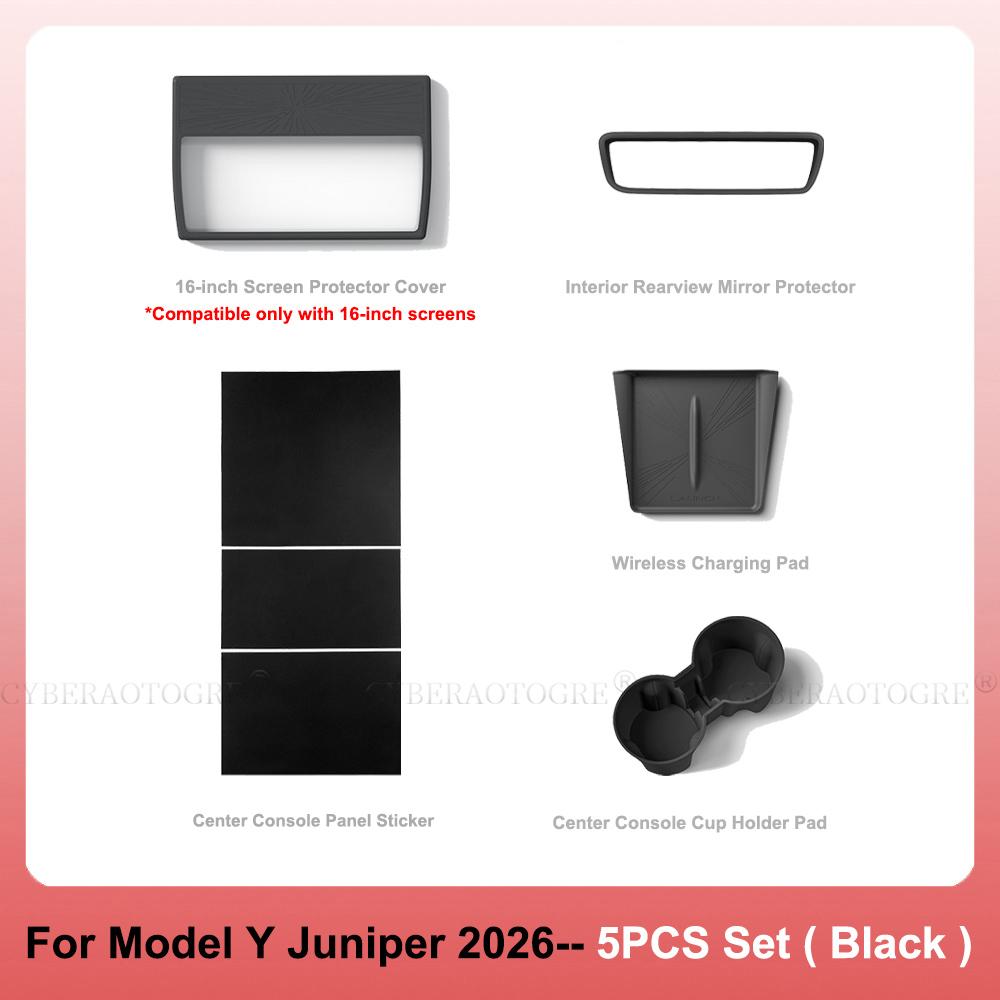 For Tesla Model Y Juniper 2026 Model YL Central Control Navigation Screen Protector 16-inch Silicone Protective Frame Edge Cover