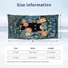 Floral Cat Portrait 1 Theme Quick Dry Beach Towel Custom Name Text Print Large Sand Resistant Towel Beach Vacation