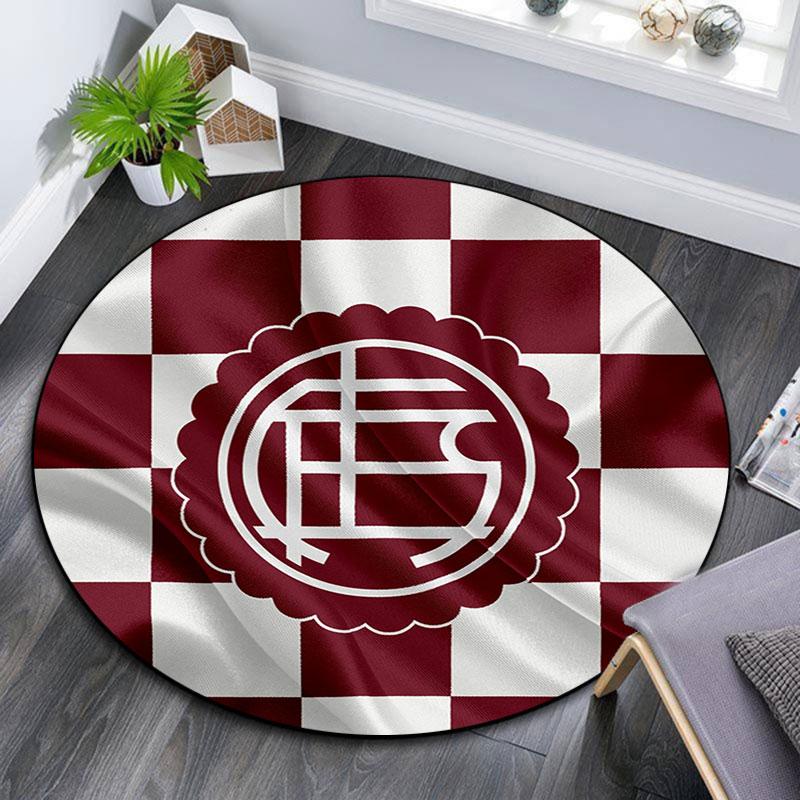 Club Atletico Lanus Printed Round Rug, Non Slip Washable Circular Carpet For Living Room Bedroom Playroom, Sports Fan Decor, Holiday Birthday Gift